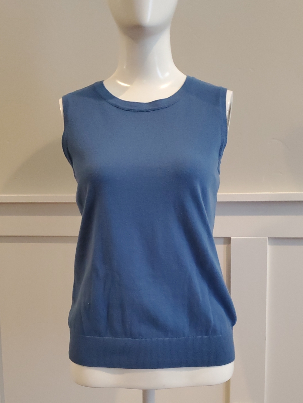 Christopher & Banks Blue Sleeveless Knit Tank